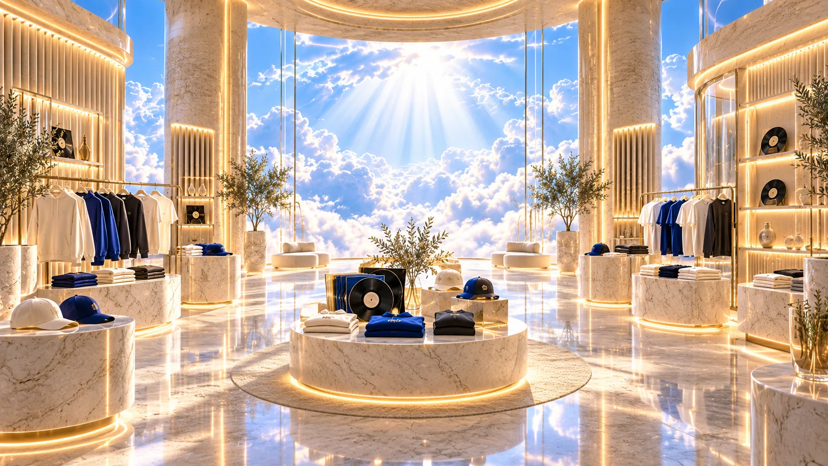 Praise Haûs merchandise showroom above the clouds